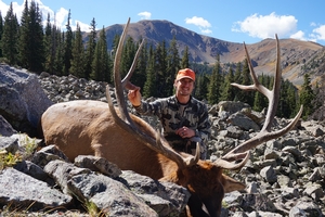 Rugged country can hold some giant elk! A muzzleloader beauty!