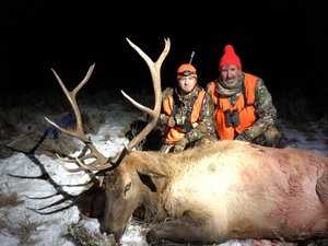 A 6x5 bull elk. Way to go Derek!