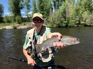 Jared with a nice rainbow on the Gunnison River